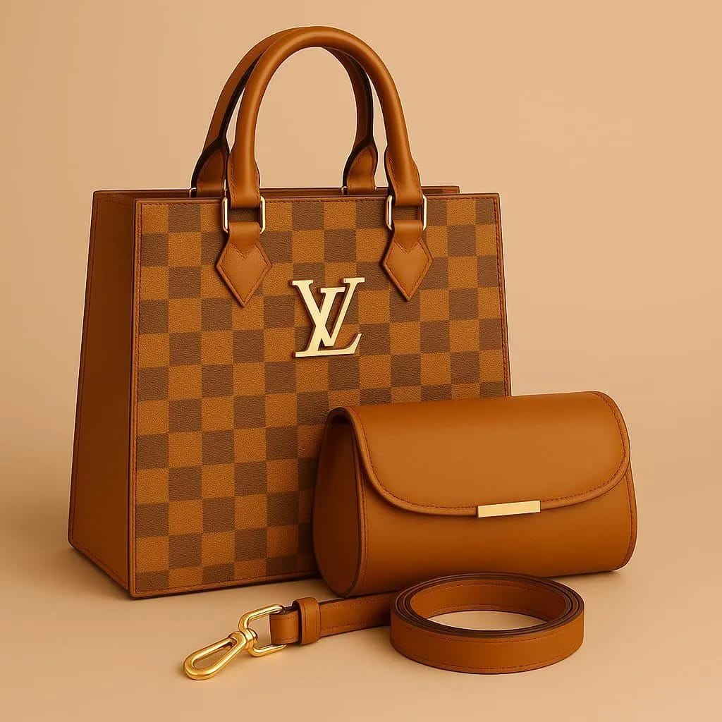 Women's PU Leather Textured Hand Bad Set