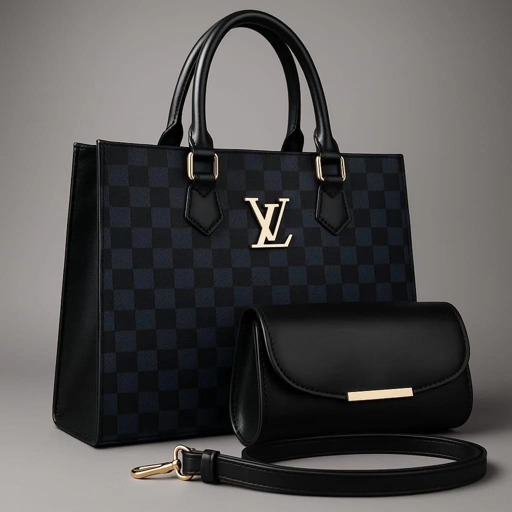 Women's PU Leather Textured Hand Bad Set