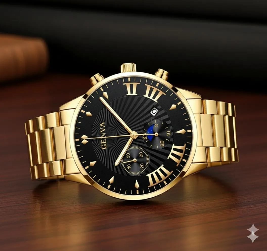 Beautiful Luxury Golden Watch With Bracelet